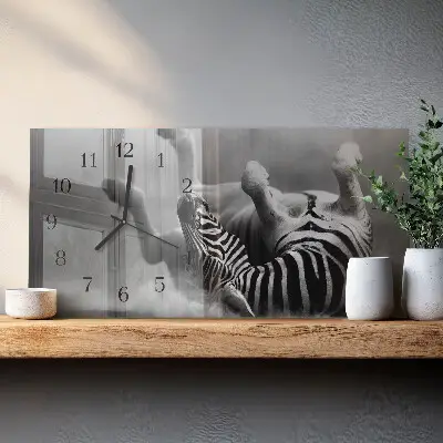 Relógio retangular zebra africana