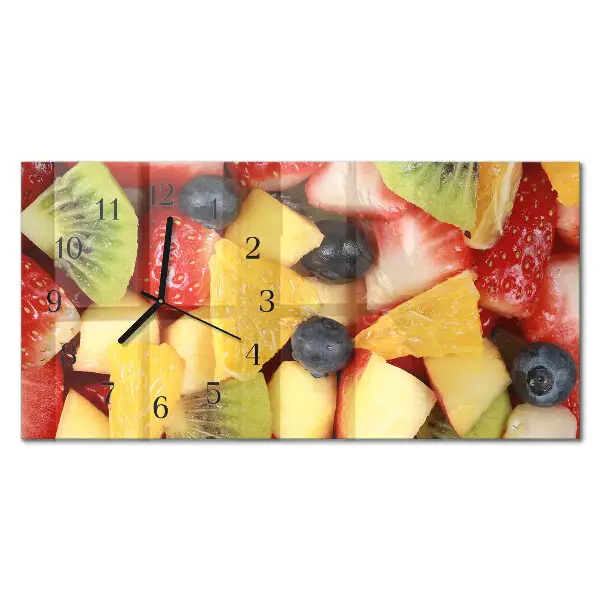 Relógio de vidro horizontal Salada de frutas