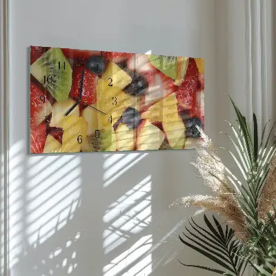 Relógio de vidro horizontal Salada de frutas