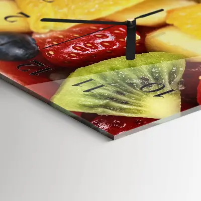 Relógio de vidro horizontal Salada de frutas