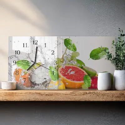 Relógio de vidro horizontal Fruta submersa
