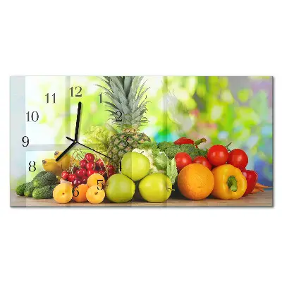 Relógio retangular Legumes e frutas