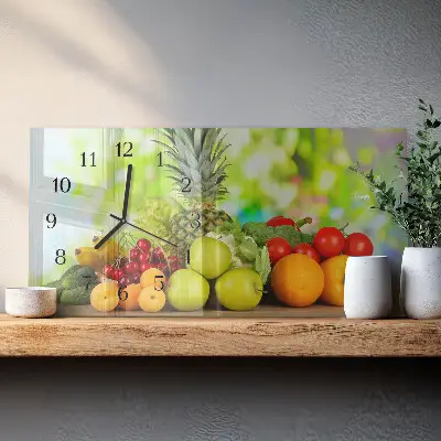Relógio retangular Legumes e frutas
