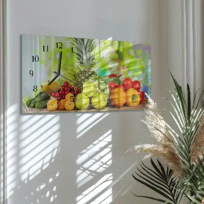 Relógio retangular Legumes e frutas
