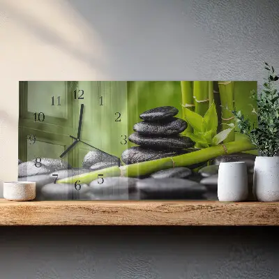 Relógio de vidro horizontal Pedras de meditação