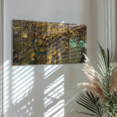 Relógio de vidro horizontal A cidade iluminada
