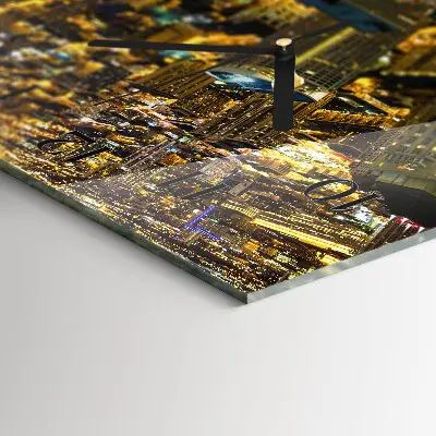 Relógio de vidro horizontal A cidade iluminada