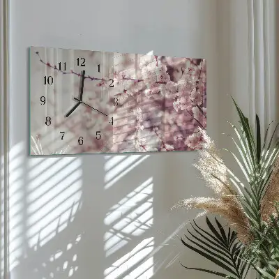 Relógio de parede flores de cerejeira