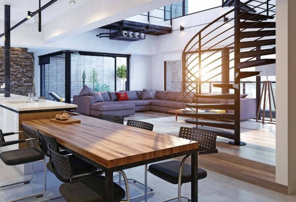 como organizar uma sala de estar em estilo loft