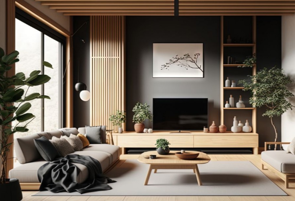 sala de estar em estilo natural