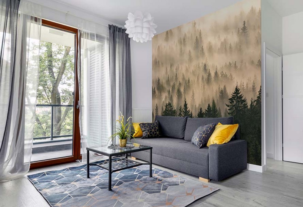 papéis de parede fotográficos para a sala de estar