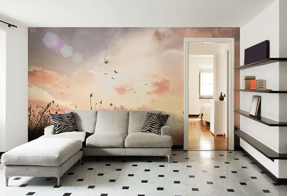 papéis de parede fotográficos para a sala de estar