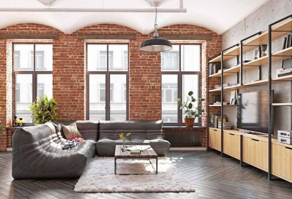 Sala de estar em estilo loft