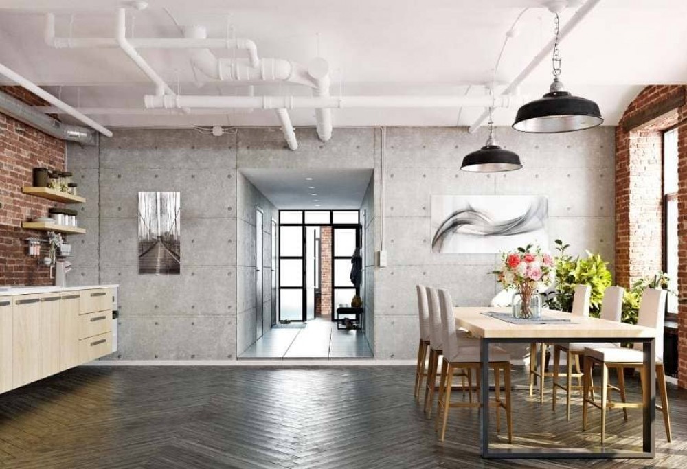 Sala de estar em estilo loft