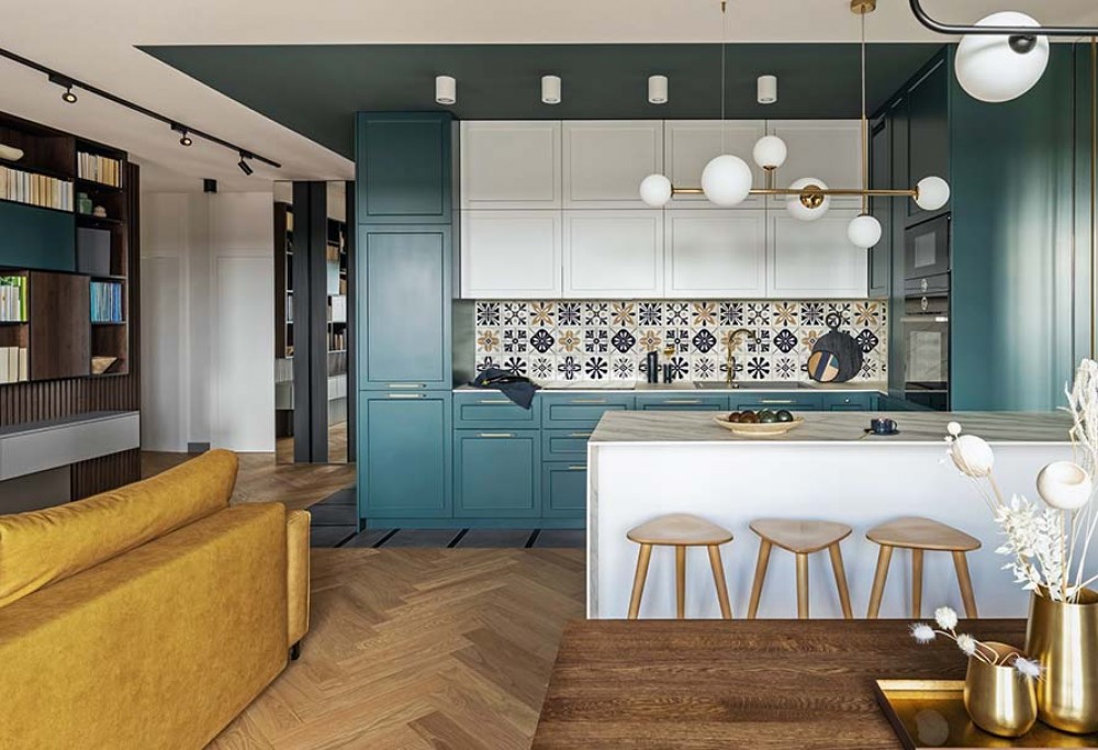 Cozinha aberta com sala