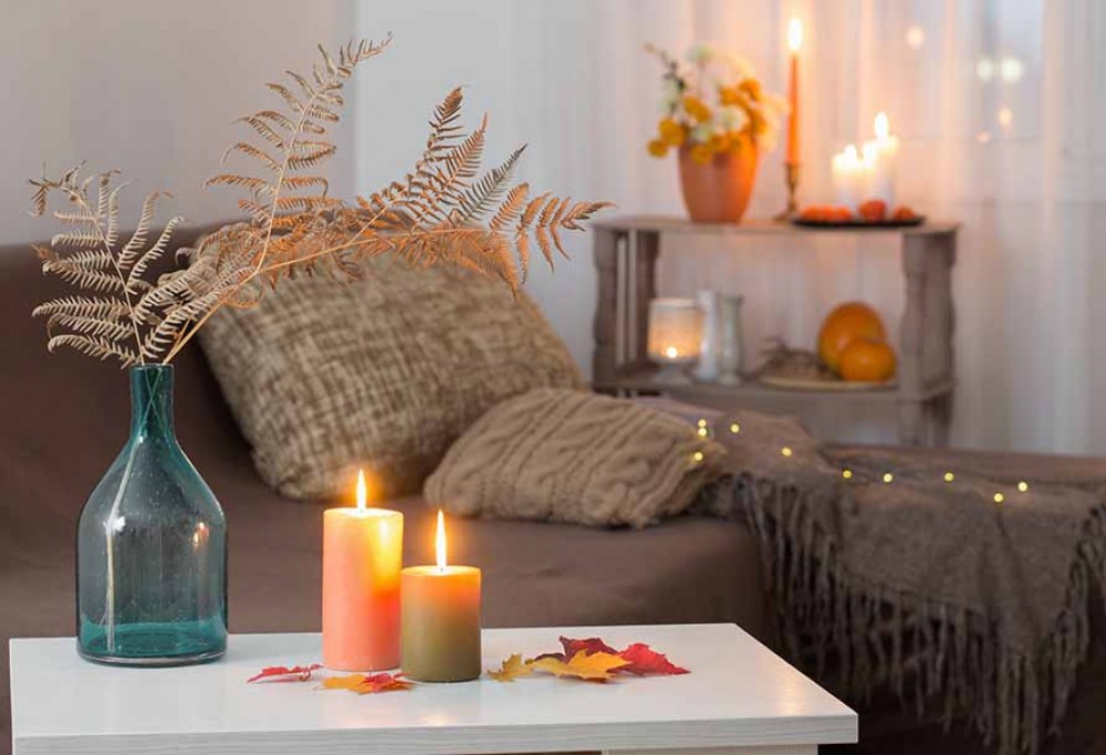 decorações de outono para o interior